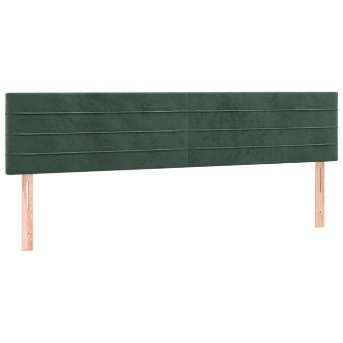 Tăblie de pat cu LED, verde închis, 160x5x78/88 cm, catifea - WALTI WALTI