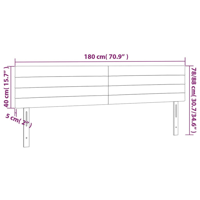 Tăblie de pat cu LED, gri deschis, 180x5x78/88 cm, catifea - WALTI WALTI