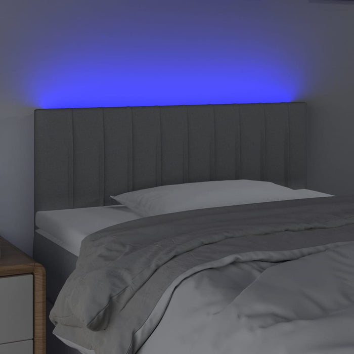 Tăblie de pat cu LED, gri deschis, 90x5x78/88 cm, textil - WALTI WALTI