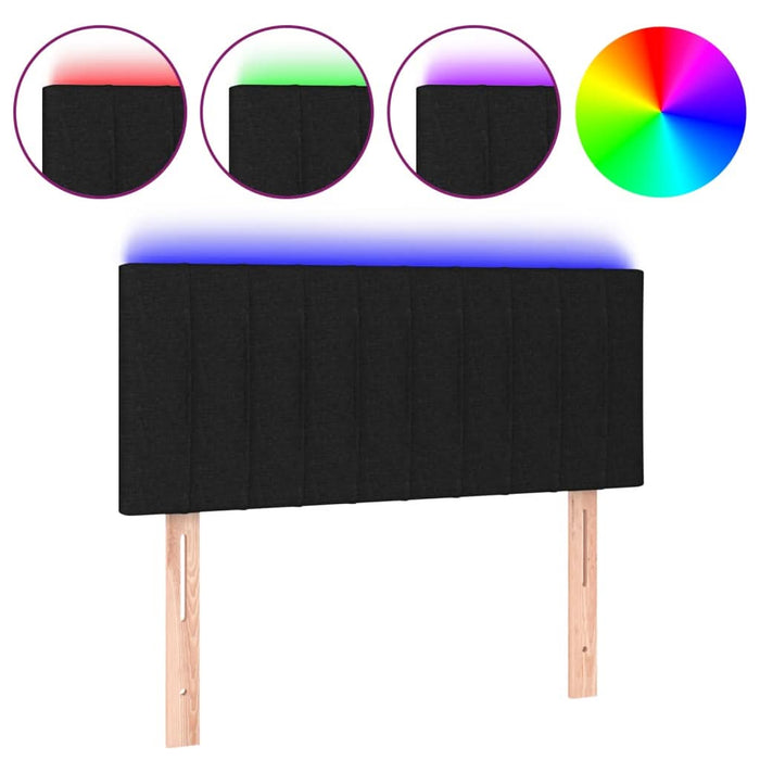 Tăblie de pat cu LED, negru, 90x5x78/88 cm, textil - WALTI WALTI