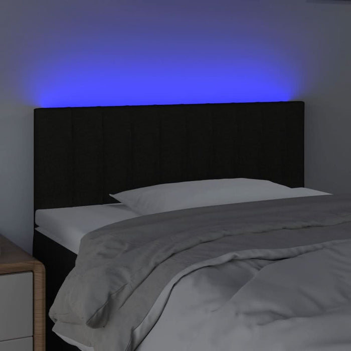 Tăblie de pat cu LED, negru, 90x5x78/88 cm, textil - WALTI WALTI