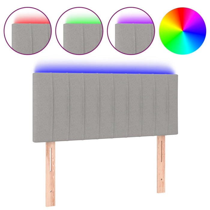 Tăblie de pat cu LED, gri deschis, 100x5x78/88 cm, textil - WALTI WALTI