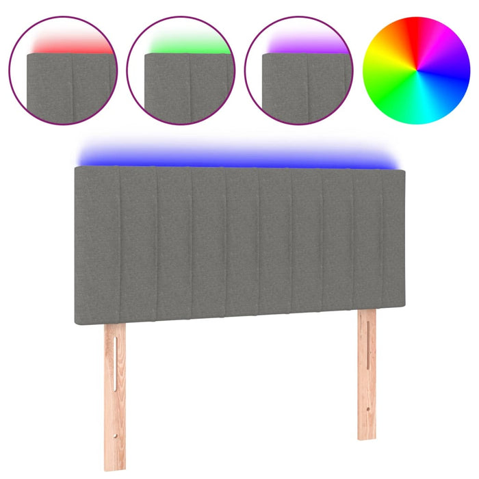 Tăblie de pat cu LED, gri închis, 100x5x78/88 cm, textil - WALTI WALTI