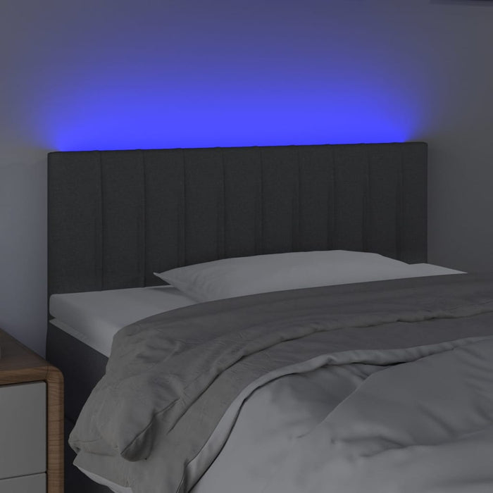 Tăblie de pat cu LED, gri închis, 100x5x78/88 cm, textil - WALTI WALTI