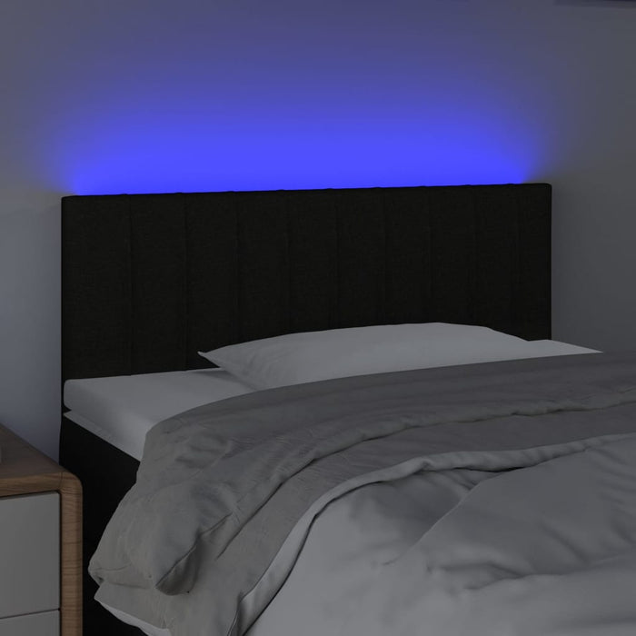 Tăblie de pat cu LED, negru, 100x5x78/88 cm, textil - WALTI WALTI