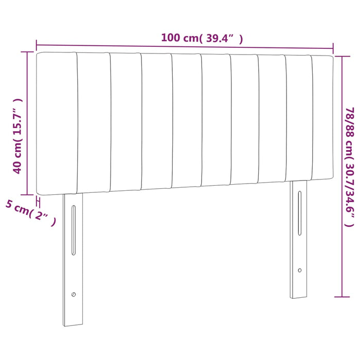 Tăblie de pat cu LED, negru, 100x5x78/88 cm, textil - WALTI WALTI