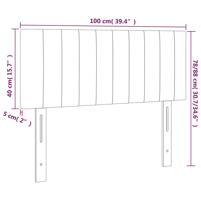 Tăblie de pat cu LED, maro închis, 100x5x78/88 cm, textil - WALTI WALTI