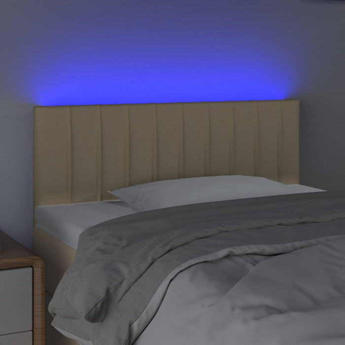 Tăblie de pat cu LED, crem, 100x5x78/88 cm, textil WALTI