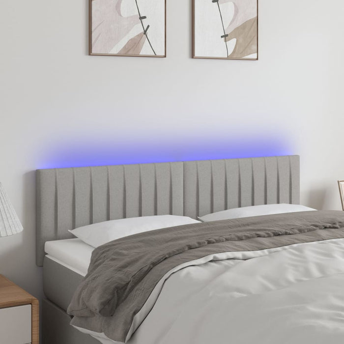 Tăblie de pat cu LED, gri deschis, 144x5x78/88 cm, textil - WALTI WALTI