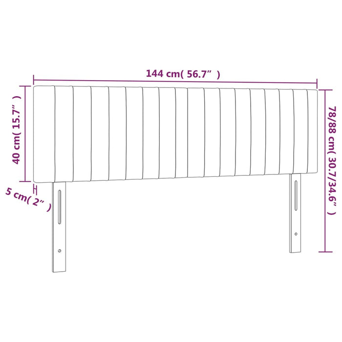 Tăblie de pat cu LED, gri închis, 144x5x78/88 cm, textil - WALTI WALTI