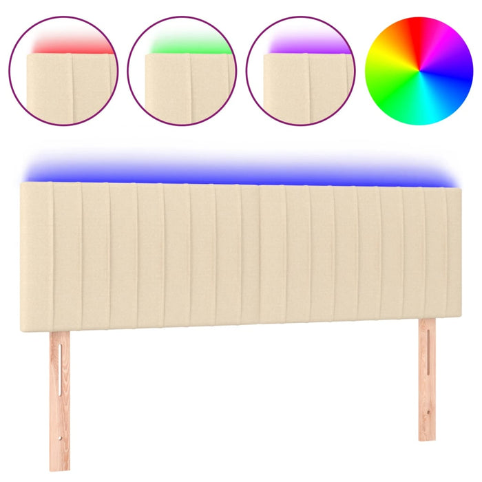 Tăblie de pat cu LED, crem, 144x5x78/88 cm, textil - WALTI WALTI
