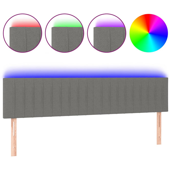 Tăblie de pat cu LED, gri închis, 180x5x78/88 cm, textil - WALTI WALTI