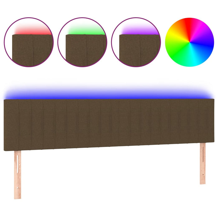 Tăblie de pat cu LED, maro închis, 180x5x78/88 cm, textil - WALTI WALTI