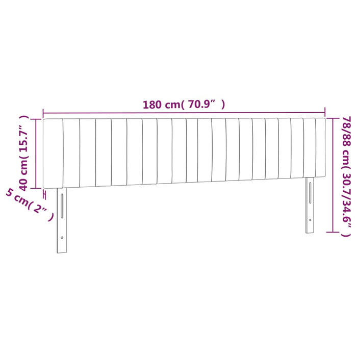 Tăblie de pat cu LED, crem, 180x5x78/88 cm, textil WALTI