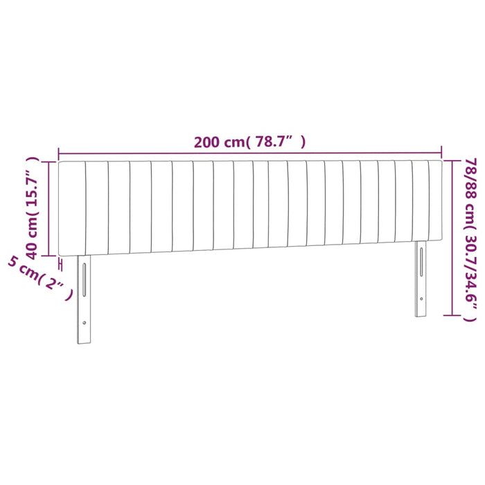 Tăblie de pat cu LED, gri închis, 200x5x78/88 cm, textil - WALTI WALTI