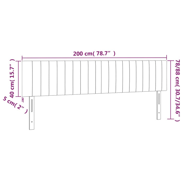 Tăblie de pat cu LED, gri taupe, 200x5x78/88 cm, textil - WALTI WALTI