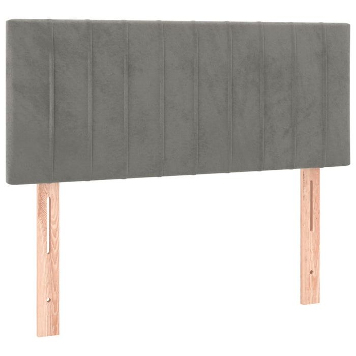 Tăblie de pat cu LED, gri deschis, 80x5x78/88 cm, catifea - WALTI WALTI