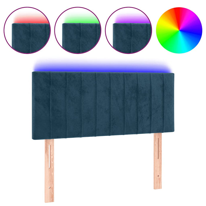 Tăblie de pat cu LED, albastru închis, 80x5x78/88 cm, catifea - WALTI WALTI