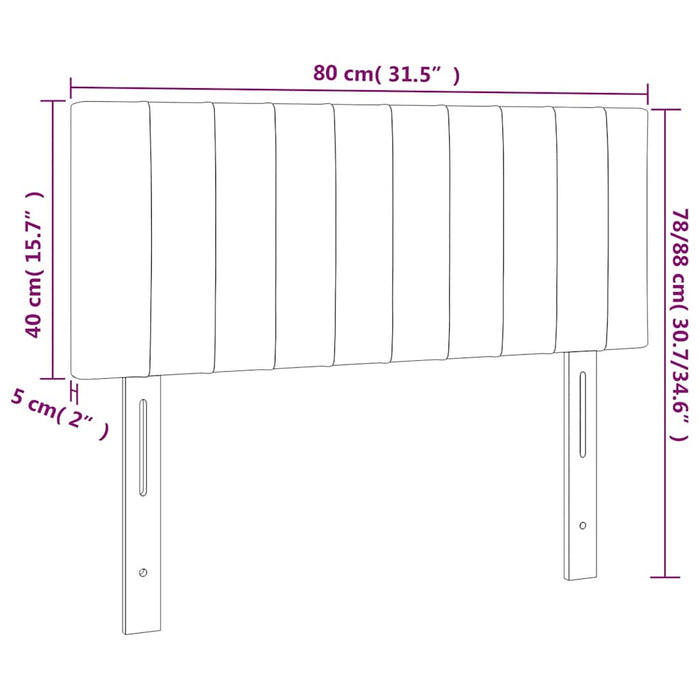 Tăblie de pat cu LED, albastru închis, 80x5x78/88 cm, catifea - WALTI WALTI