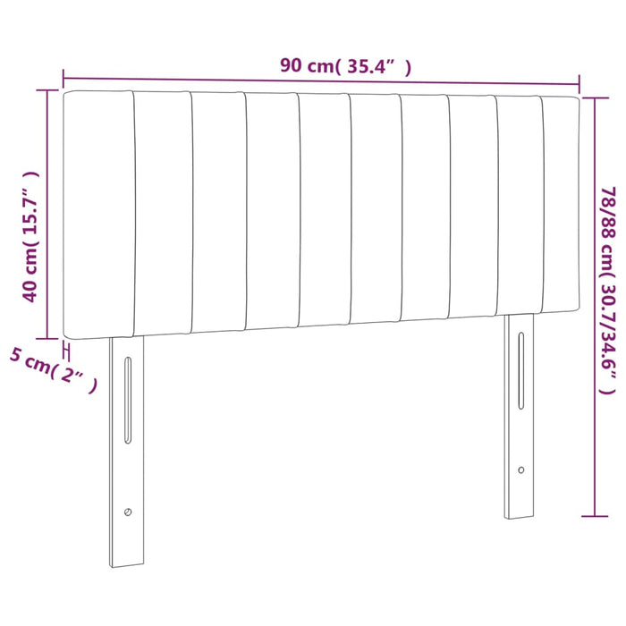 Tăblie de pat cu LED, negru, 90x5x78/88 cm, catifea - WALTI WALTI