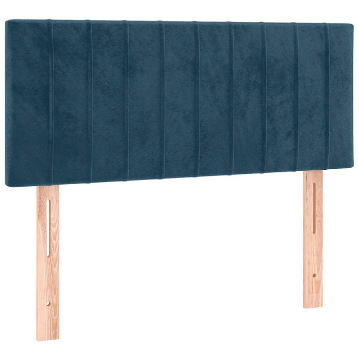 Tăblie de pat cu LED, albastru închis, 90x5x78/88 cm, catifea WALTI