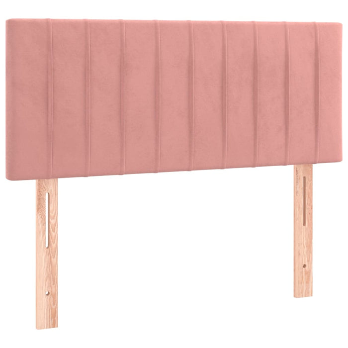 Tăblie de pat cu LED, roz, 90x5x78/88 cm, catifea WALTI