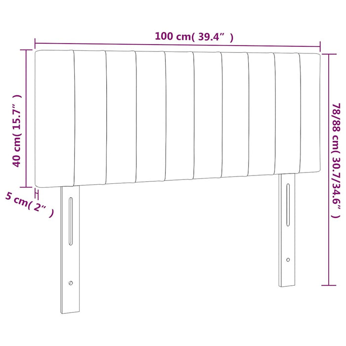 Tăblie de pat cu LED, albastru închis, 100x5x78/88 cm, catifea - WALTI WALTI