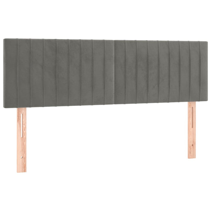 Tăblie de pat cu LED, gri deschis, 144x5x78/88 cm, catifea - WALTI WALTI