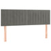 Tăblie de pat cu LED, gri deschis, 144x5x78/88 cm, catifea - WALTI WALTI