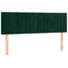 Tăblie de pat cu LED, verde închis, 144x5x78/88 cm, catifea - WALTI WALTI