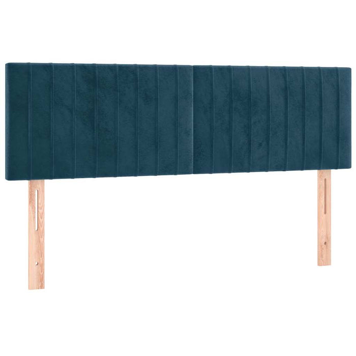 Tăblie de pat cu LED, albastru închis, 144x5x78/88 cm, catifea - WALTI WALTI