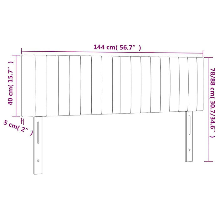 Tăblie de pat cu LED, albastru închis, 144x5x78/88 cm, catifea - WALTI WALTI