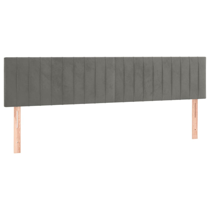 Tăblie de pat cu LED, gri deschis, 160x5x78/88 cm, catifea - WALTI WALTI