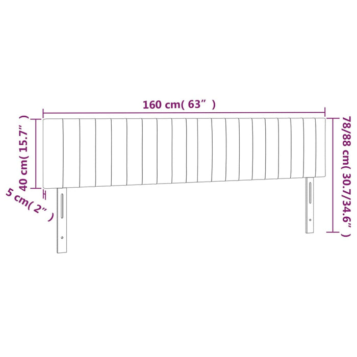 Tăblie de pat cu LED, gri deschis, 160x5x78/88 cm, catifea - WALTI WALTI
