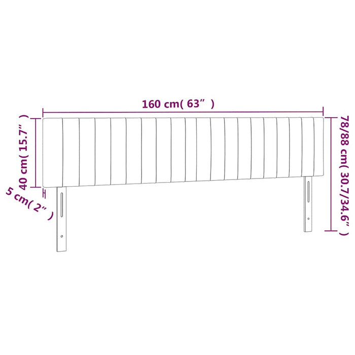 Tăblie de pat cu LED, albastru închis, 160x5x78/88 cm, catifea - WALTI WALTI