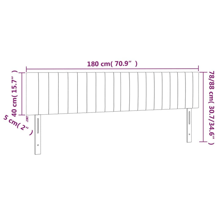Tăblie de pat cu LED, gri deschis, 180x5x78/88 cm, catifea - WALTI WALTI