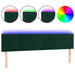 Tăblie de pat cu LED, verde închis, 180x5x78/88 cm, catifea - WALTI WALTI