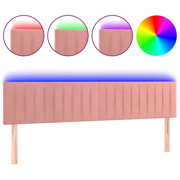 Tăblie de pat cu LED, roz, 180x5x78/88 cm, catifea - WALTI WALTI