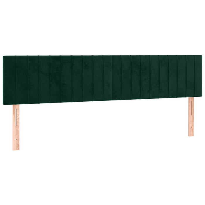 Tăblie de pat cu LED, verde închis, 200x5x78/88 cm, catifea - WALTI WALTI
