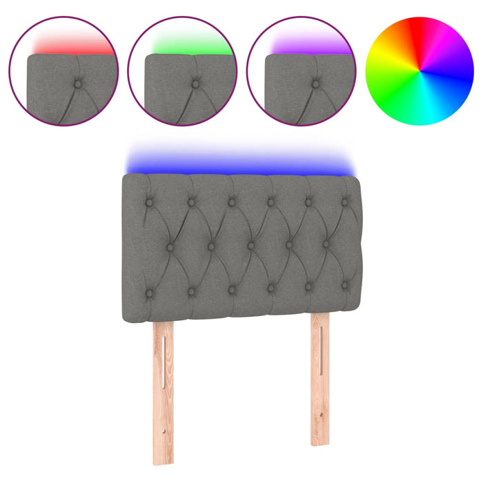 Tăblie de pat cu LED, gri deschis, 80x7x78/88 cm, textil - WALTI WALTI