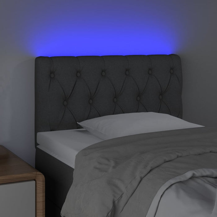 Tăblie de pat cu LED, gri deschis, 80x7x78/88 cm, textil - WALTI WALTI