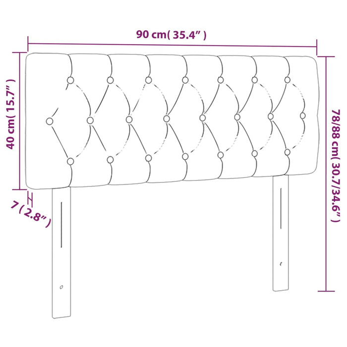 Tăblie de pat cu LED, gri deschis, 90x7x78/88 cm, textil - WALTI WALTI