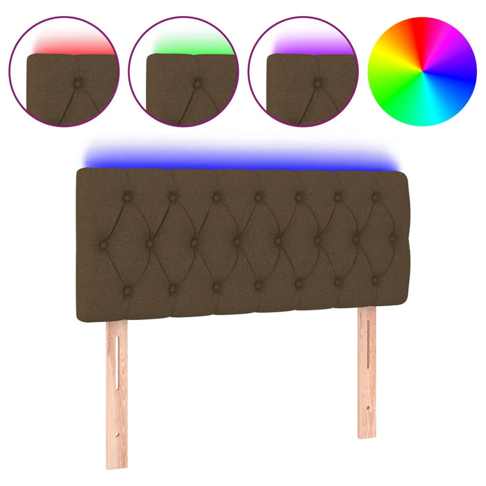 Tăblie de pat cu LED, maro închis, 90x7x78/88 cm, textil - WALTI WALTI