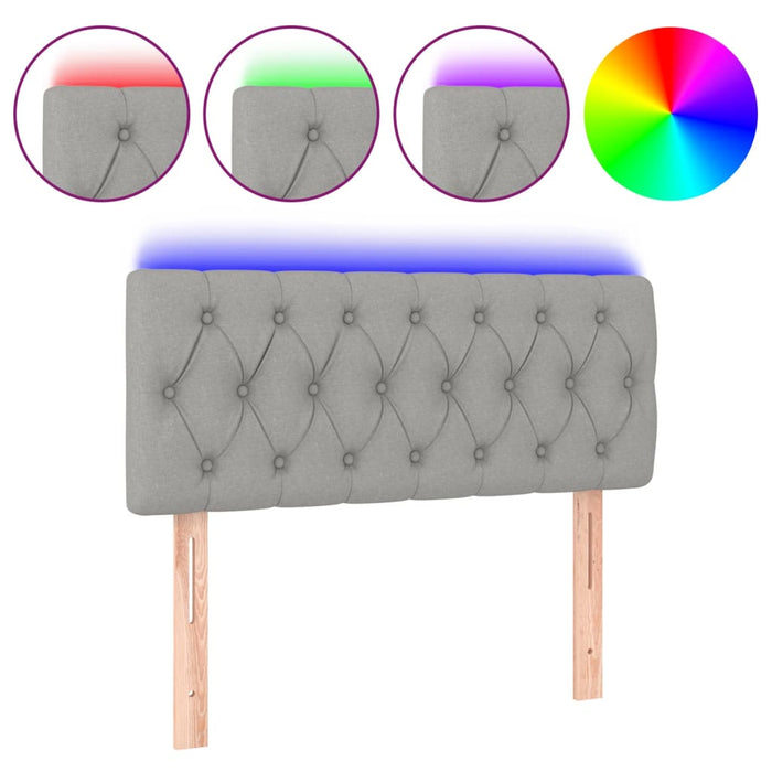 Tăblie de pat cu LED, gri deschis, 100x7x78/88 cm, textil - WALTI WALTI