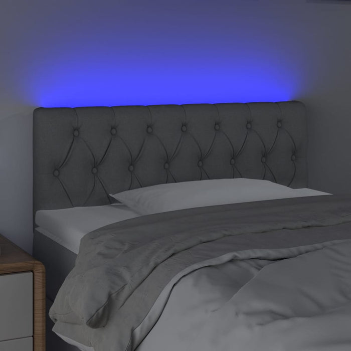 Tăblie de pat cu LED, gri deschis, 100x7x78/88 cm, textil - WALTI WALTI