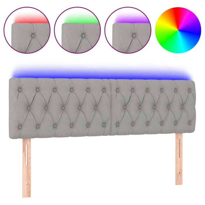 Tăblie de pat cu LED, gri deschis, 144x7x78/88 cm, textil - WALTI WALTI
