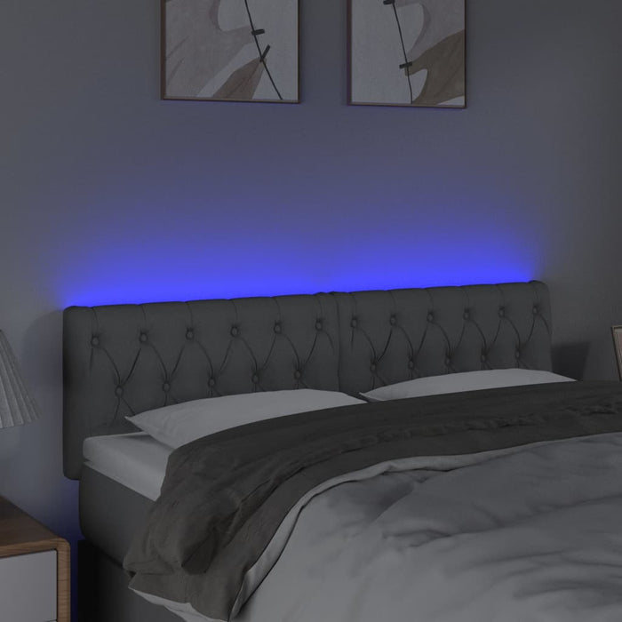 Tăblie de pat cu LED, gri deschis, 144x7x78/88 cm, textil - WALTI WALTI