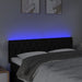 Tăblie de pat cu LED, negru, 144x7x78/88 cm, textil - WALTI WALTI