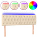 Tăblie de pat cu LED, crem, 144x7x78/88 cm, textil - WALTI WALTI
