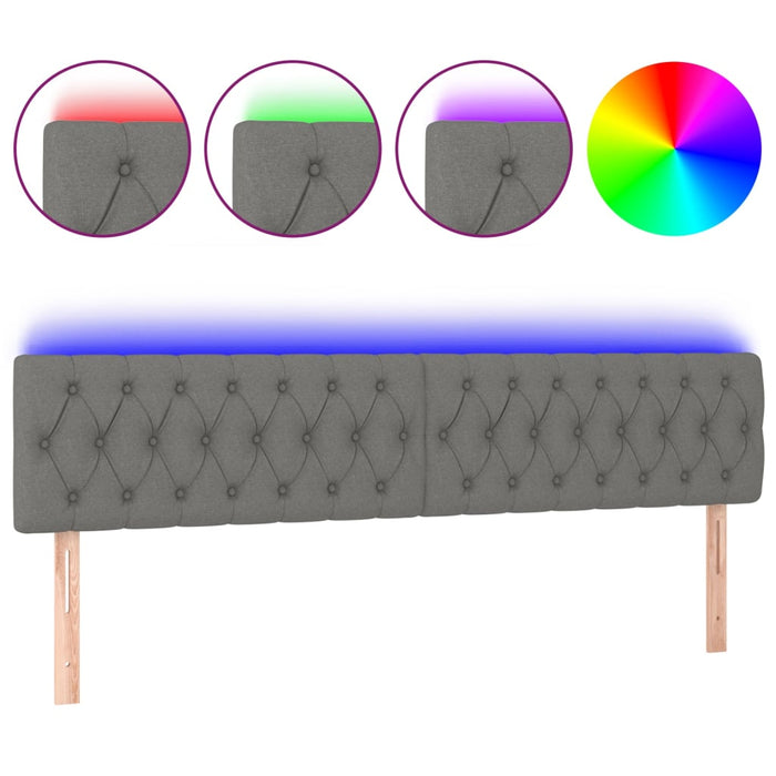 Tăblie de pat cu LED, gri închis, 180x7x78/88 cm, textil - WALTI WALTI